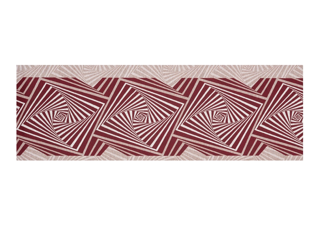 Tappeto Passatoia In Tessuto Jacquard Linea Emozioni Disegno Optical Rosso - 57x400 - Rosso