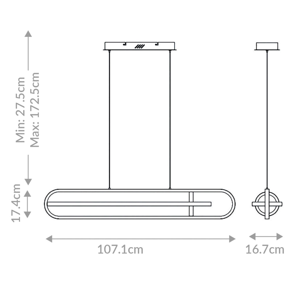 Lampada sospesa LED moderna oro 107 cm Demark Quintiesse