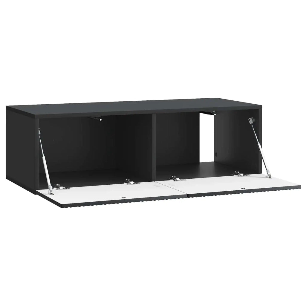 Mobile Porta TV da Muro Montaggio a parete Nero 98 x 41 x 30 cm