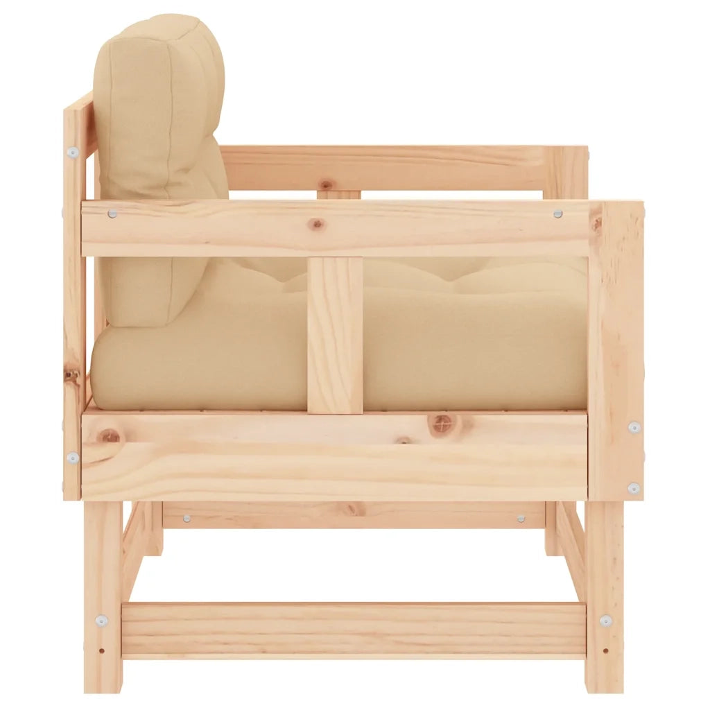 Sedia da patio-Sedie da Giardino con Cuscini 2 pz Legno Massello di Pino 198142