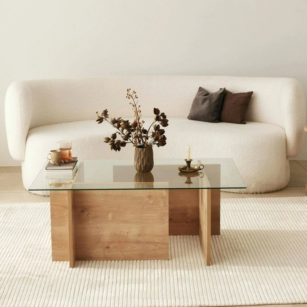 Teti, Tavolino da Salotto Portariviste, 105x65x40h cm Marrone Quercia
