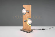 Lampade da terra TAILOR 2 luci H.53cm legno naturale e metallo acciaio anticato 514300230