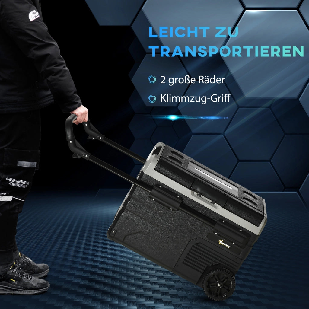 Frigo Portatile 40L Auto Camper con Compressore e Luci LED ¨C zephmum ¨C Grigio e Nero