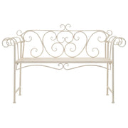 Panchina da Giardino 132 cm in Metallo Bianco Anticato 45430