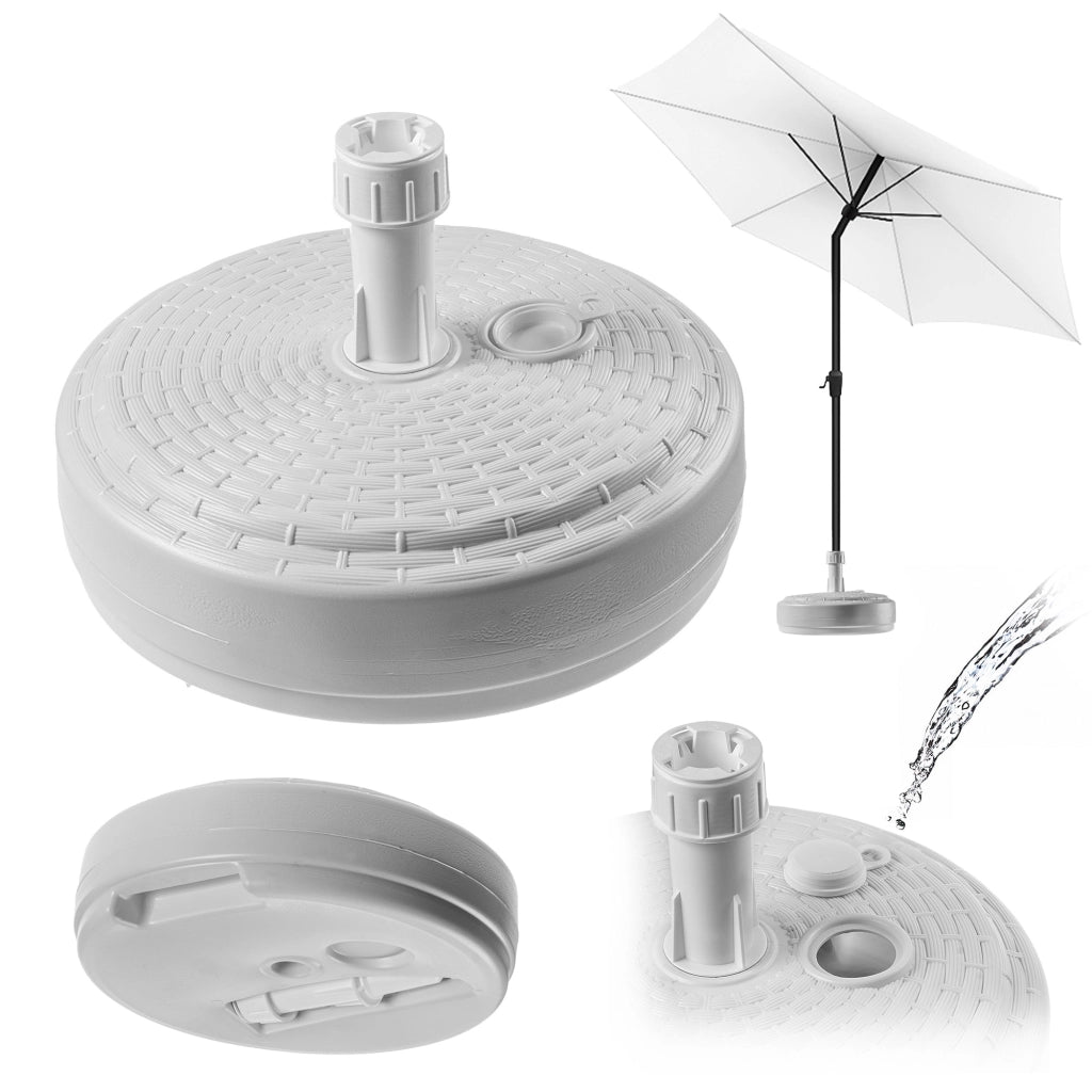 Base per ombrellone da giardino KADAX, rotonda, 39 cm, con peso, bianca