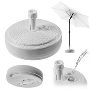 Base per ombrellone da giardino KADAX, rotonda, 39 cm, con peso, bianca