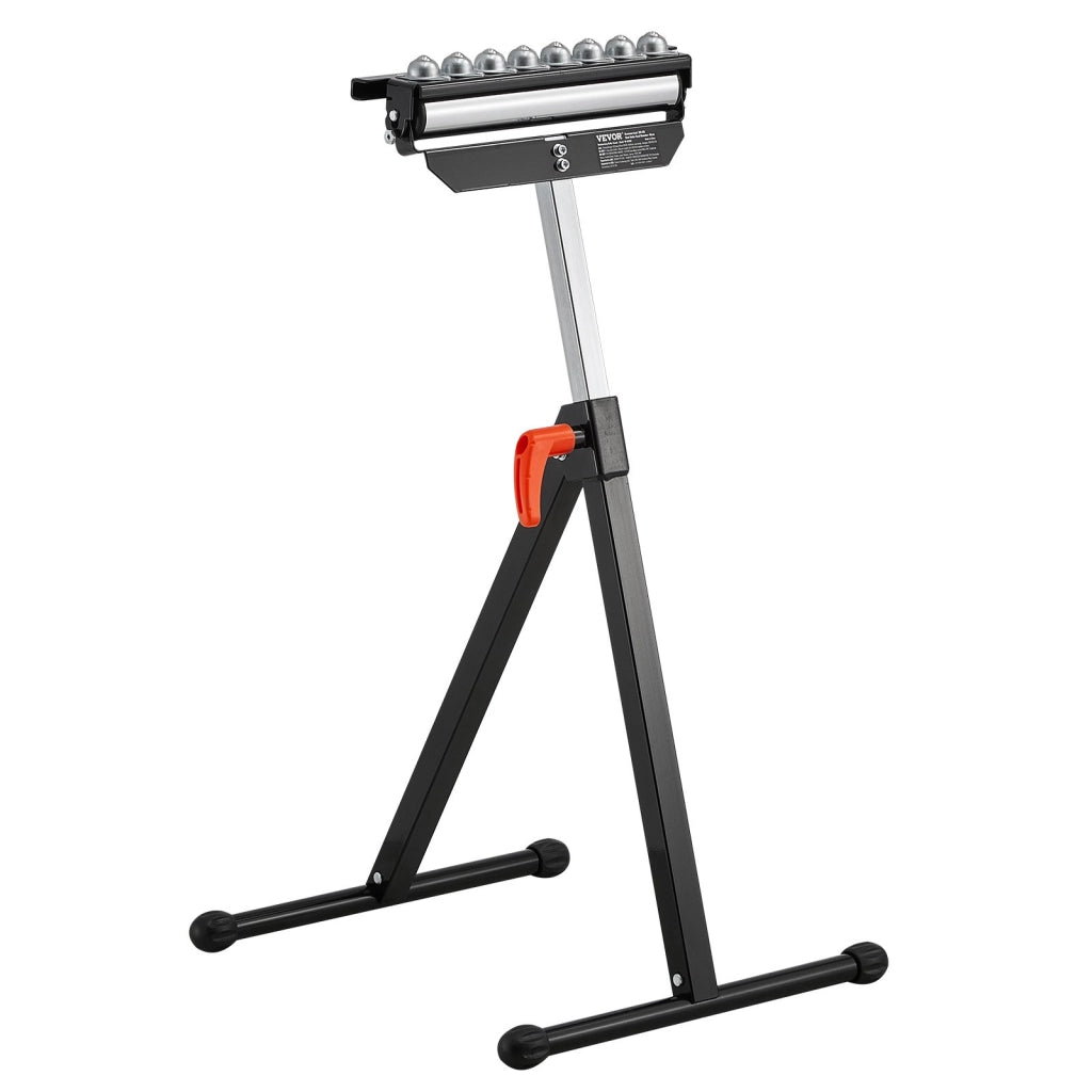 Supporto a Rulli per Troncatrice da Tavolo Carico 136 kg Altezza Regolabile 680-1079,5 mm in Acciaio Q195 per Officina e Fai da Te