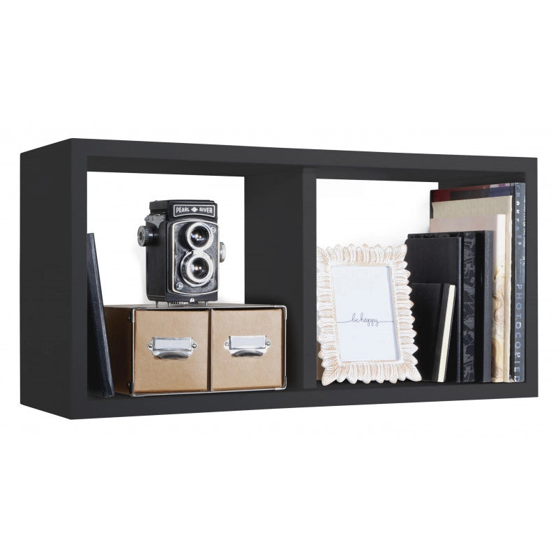 Mensola da Muro, Libreria Sospesa, Libreria da Parete, Scaffale da Parete, Nero, 70x35 p23,7 cm - Morgana Maxi