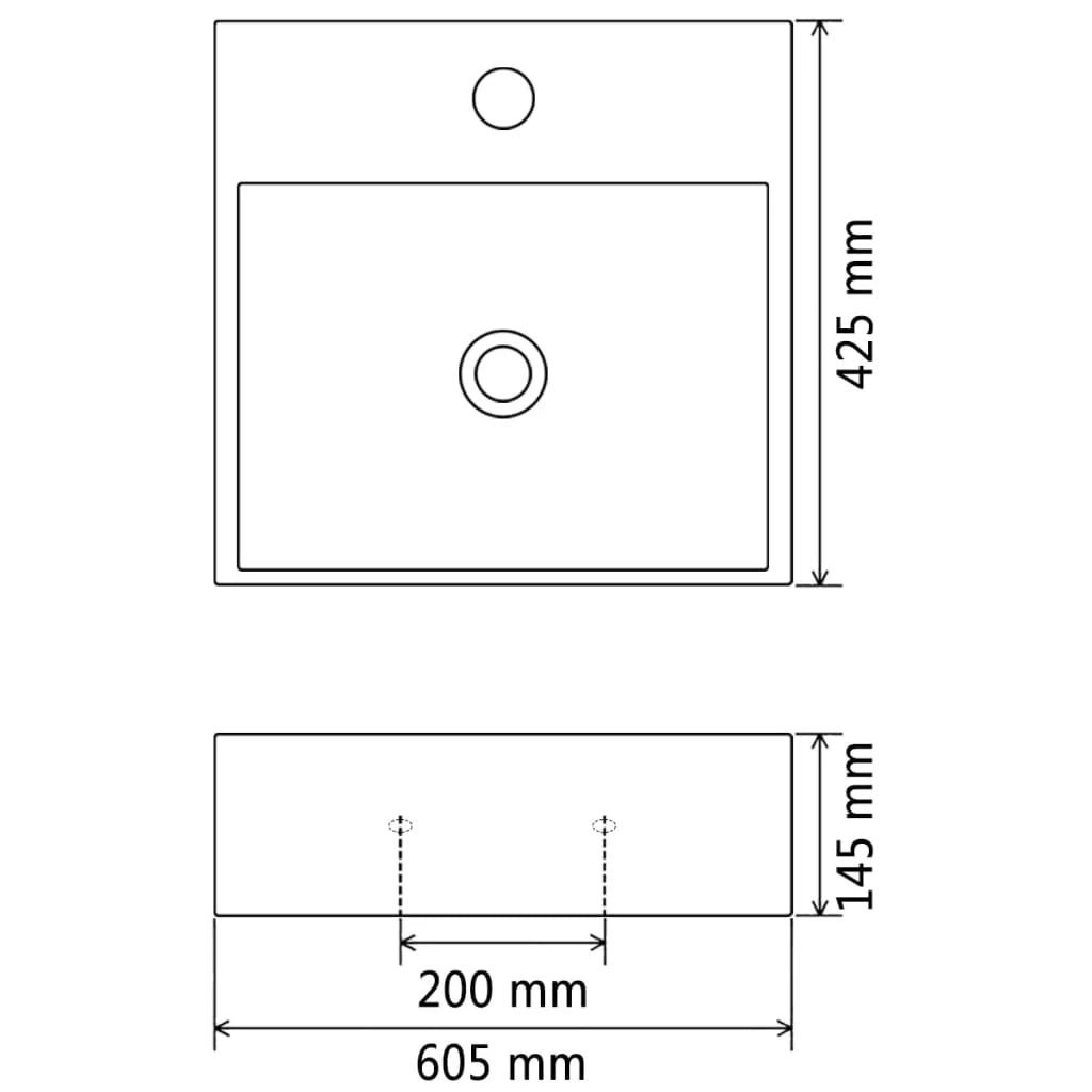 Lavabo in ceramica nera da 60,5 cm con foro per rubinetto 02_0002546