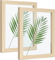Set di cornice floreale oscillante da 2 - Legno di quercia - 10x8 cm