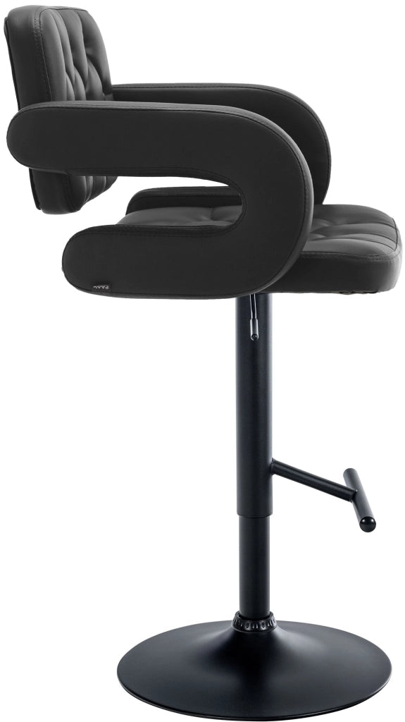 Sgabello Dublin in similpelle nero,nero