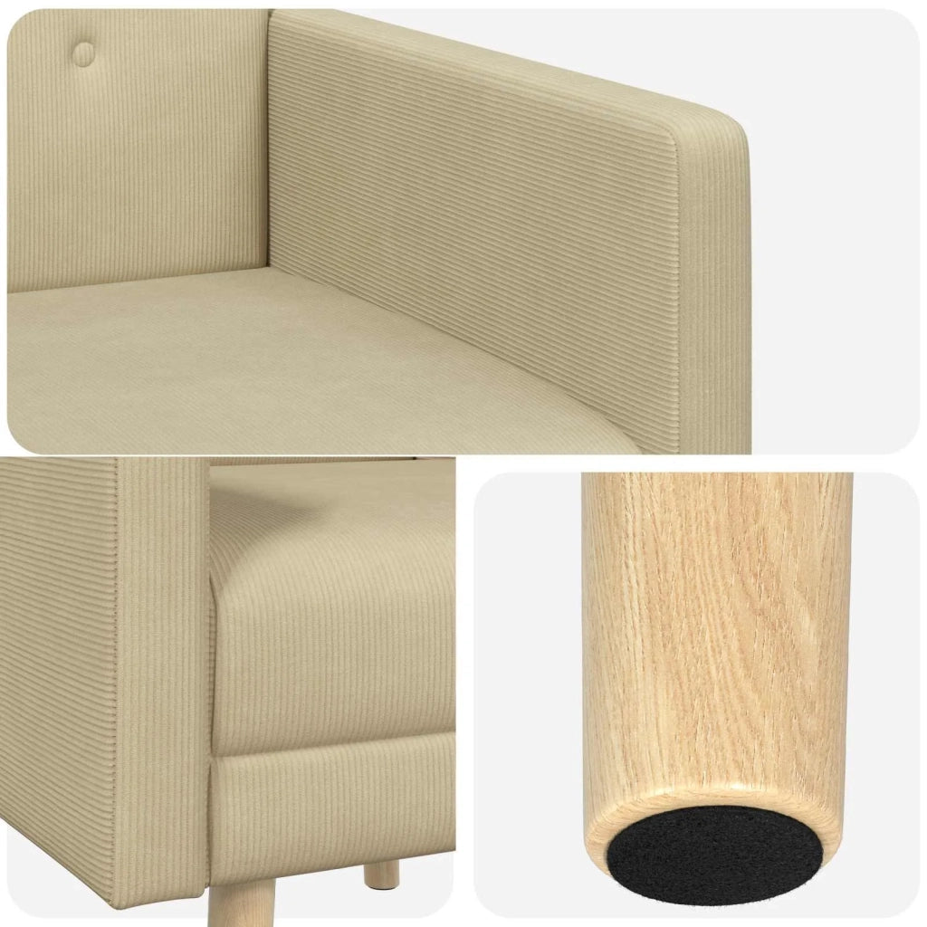 Sedia d'accento Grigio Verde Chiaro Tessuto in velluto a coste 42044812