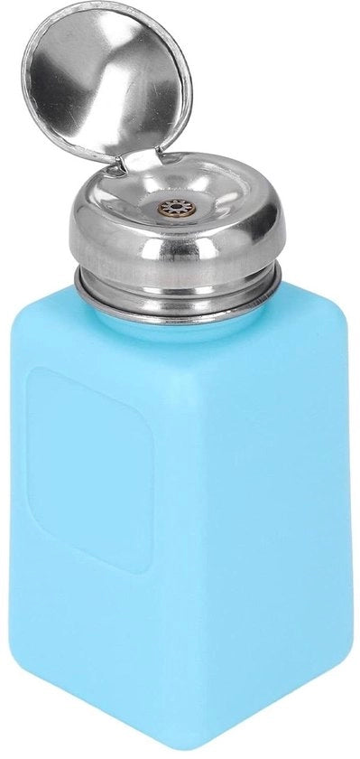 Dispensatore in plastica HDPE con pompa in acciaio inossidabile per liquidi ESD sicuro a tocco unico 200 ml 67 Oz design quadrato e dissipativo statico