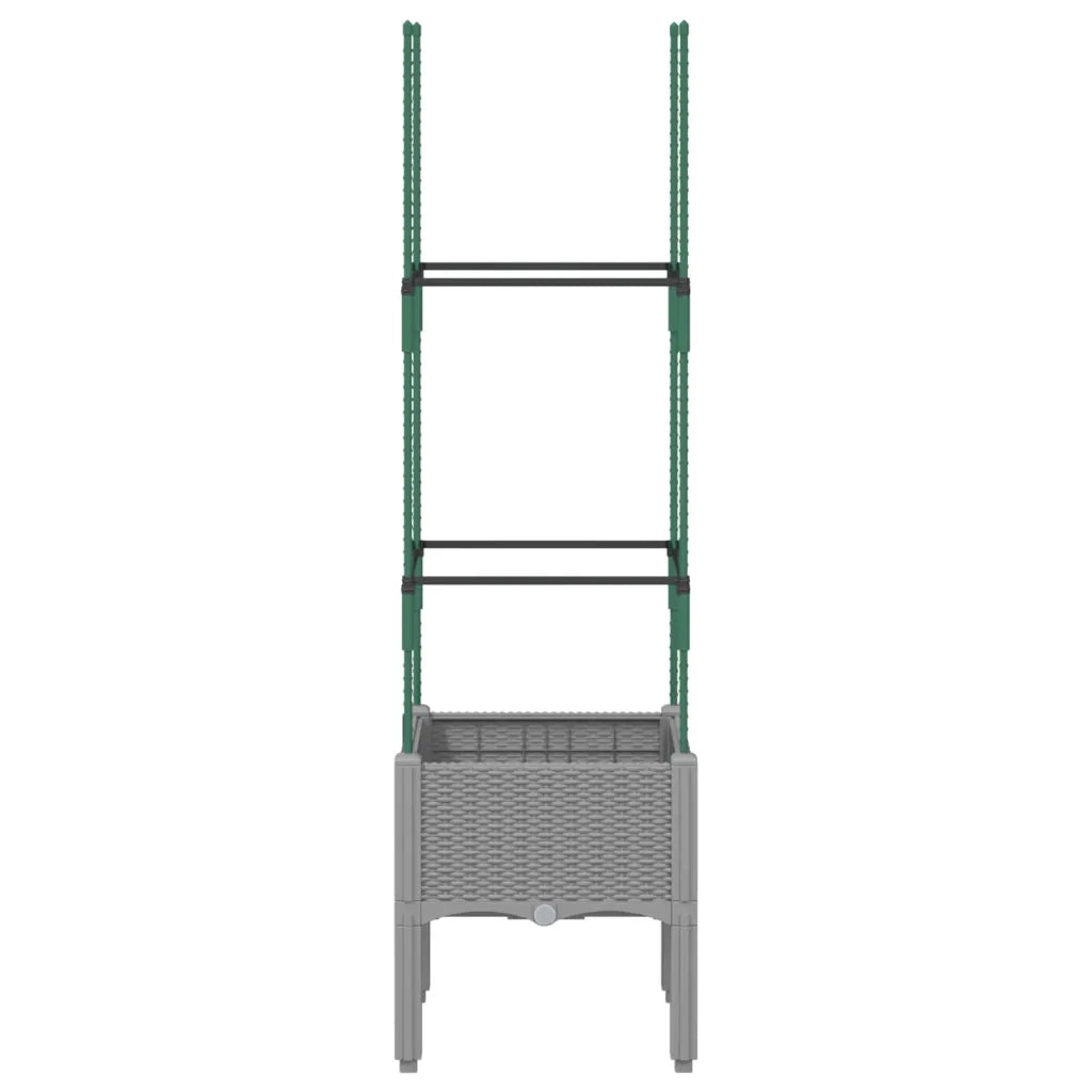Fioriera da Giardino e Graticcio Grigio Chiaro 40x40x142,5cm PP