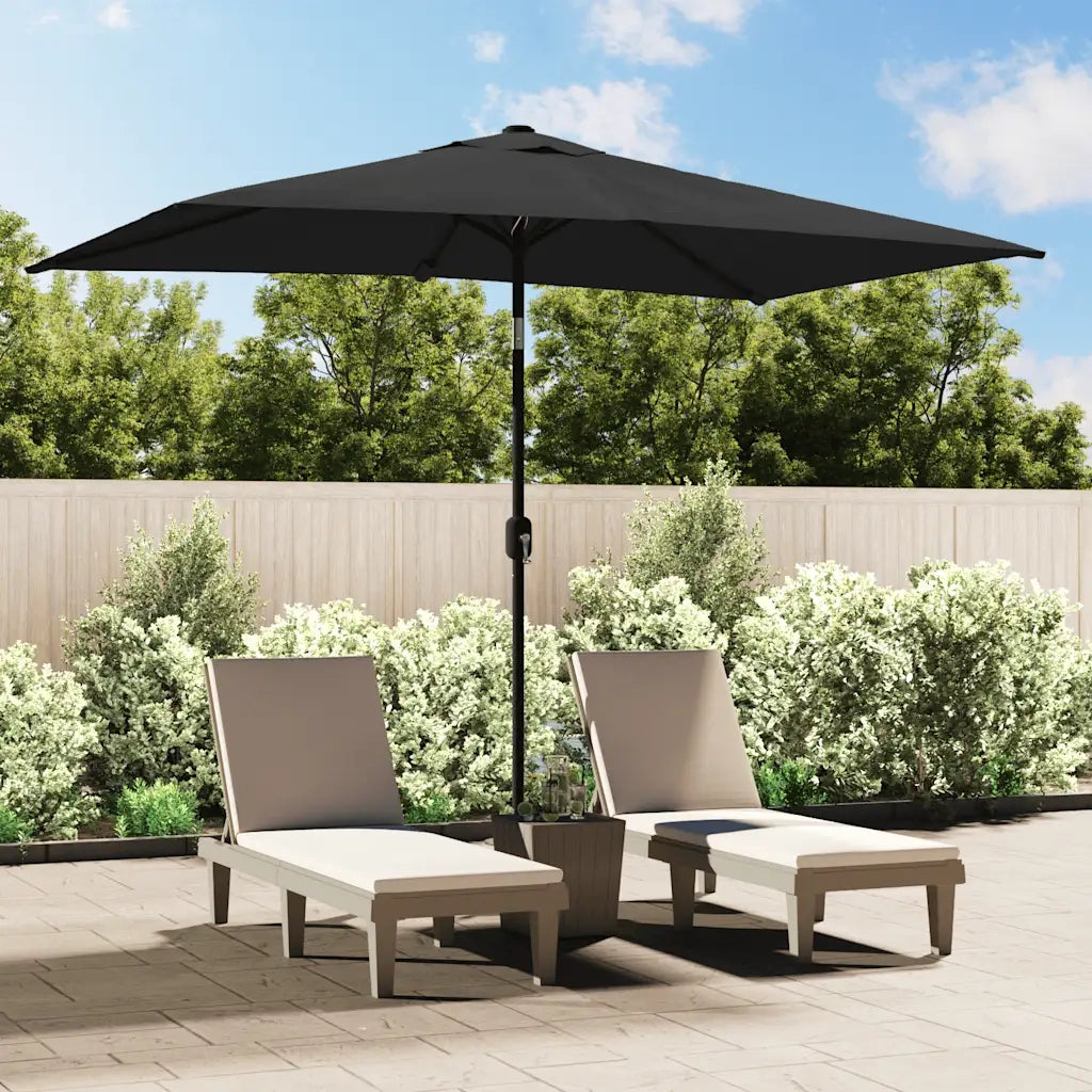 Ombrellone con Palo in Metallo 300x200 cm Antracite 44501