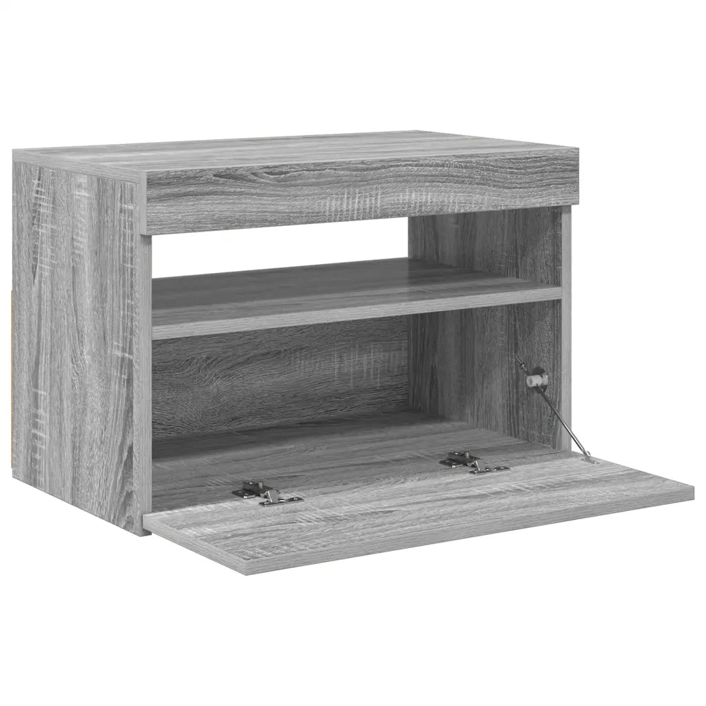 Mobile Porta TV con Luci LED Grigio Sonoma 60x35x40 cm 815680