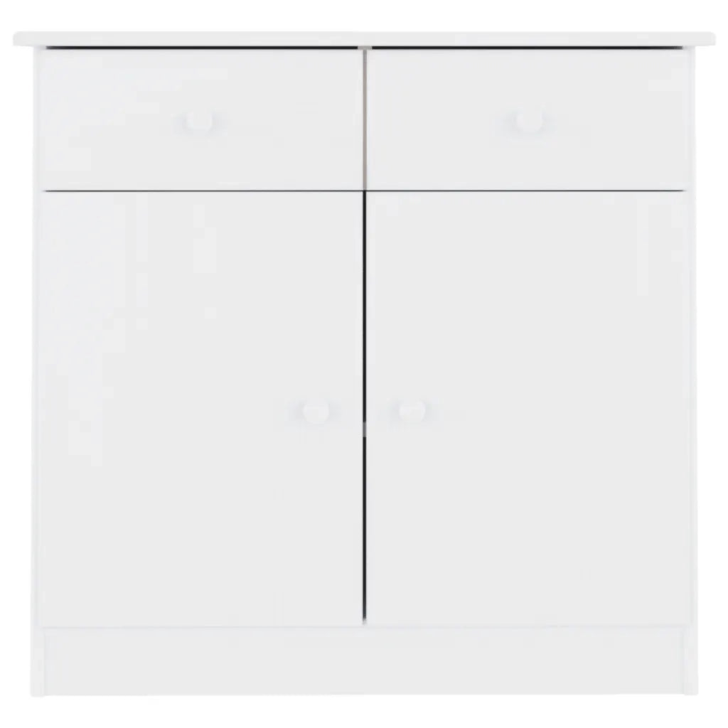 Credenza ALTA Bianca 77x35x73 cm in Legno Massello di Pino 353942