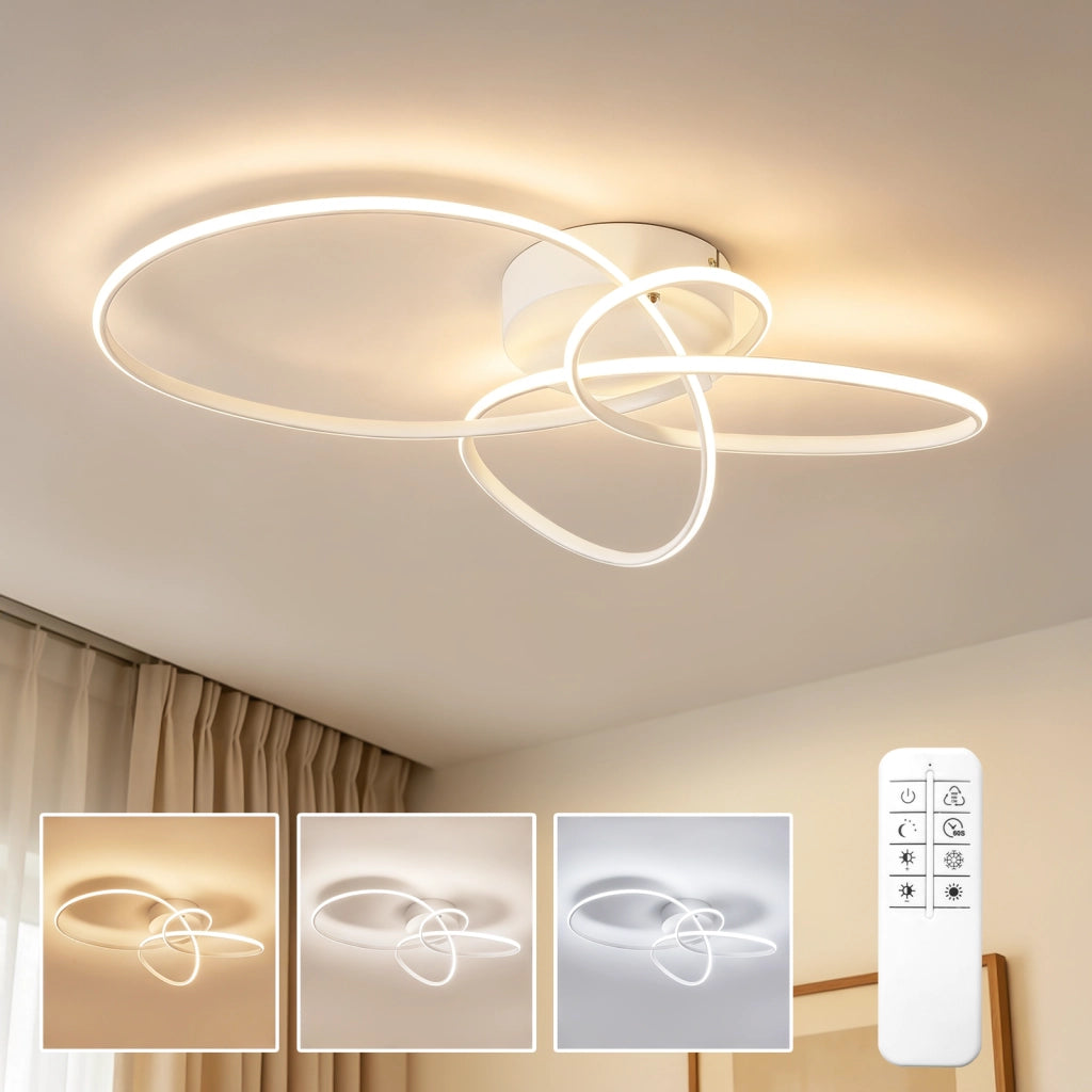 ZMH Lampada da Soffitto LED 30W Dimmabile Bianca per Camera Soggiorno
