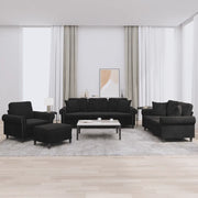 Set di Divani 4 pz con Cuscini Nero in Vellutocod mxl 130858