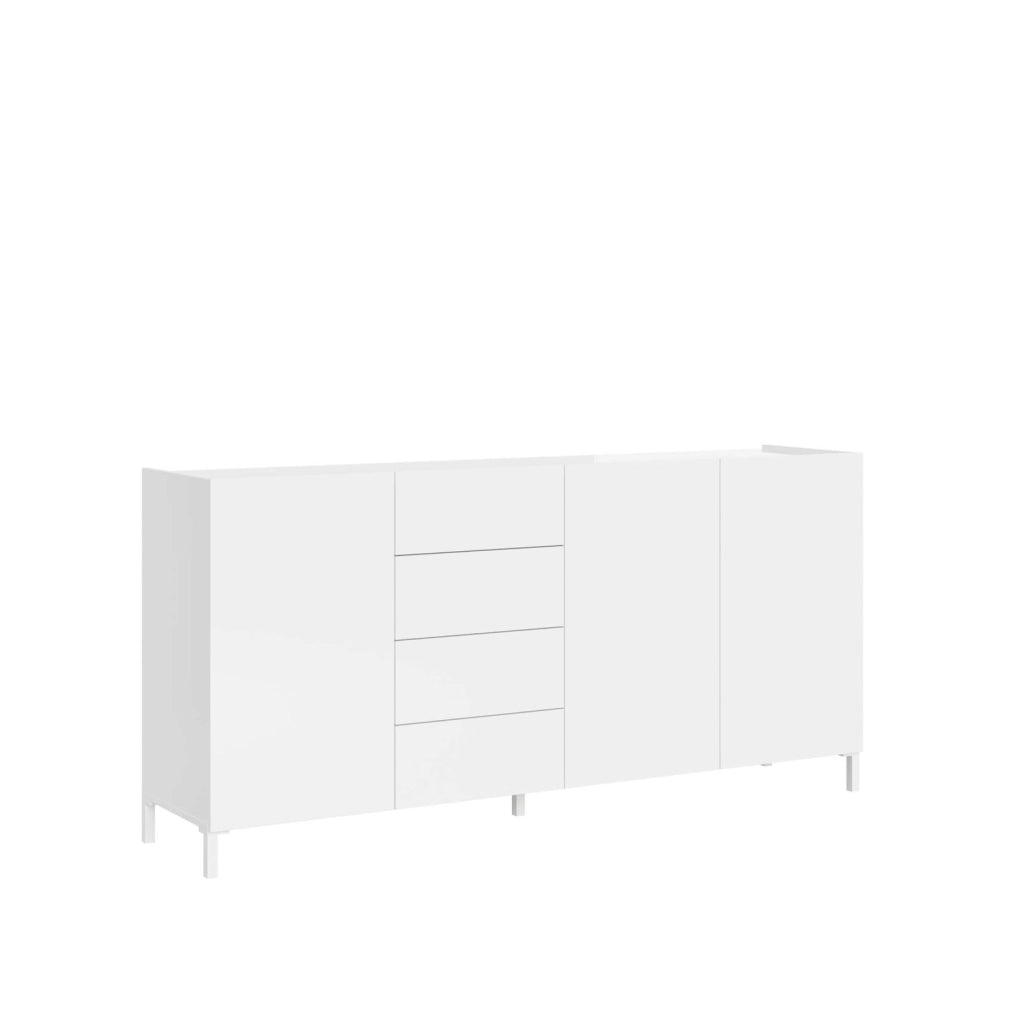 Madia 3 ante/4 cassetti 174x40x84 cm bianco lucido - SOLARIA