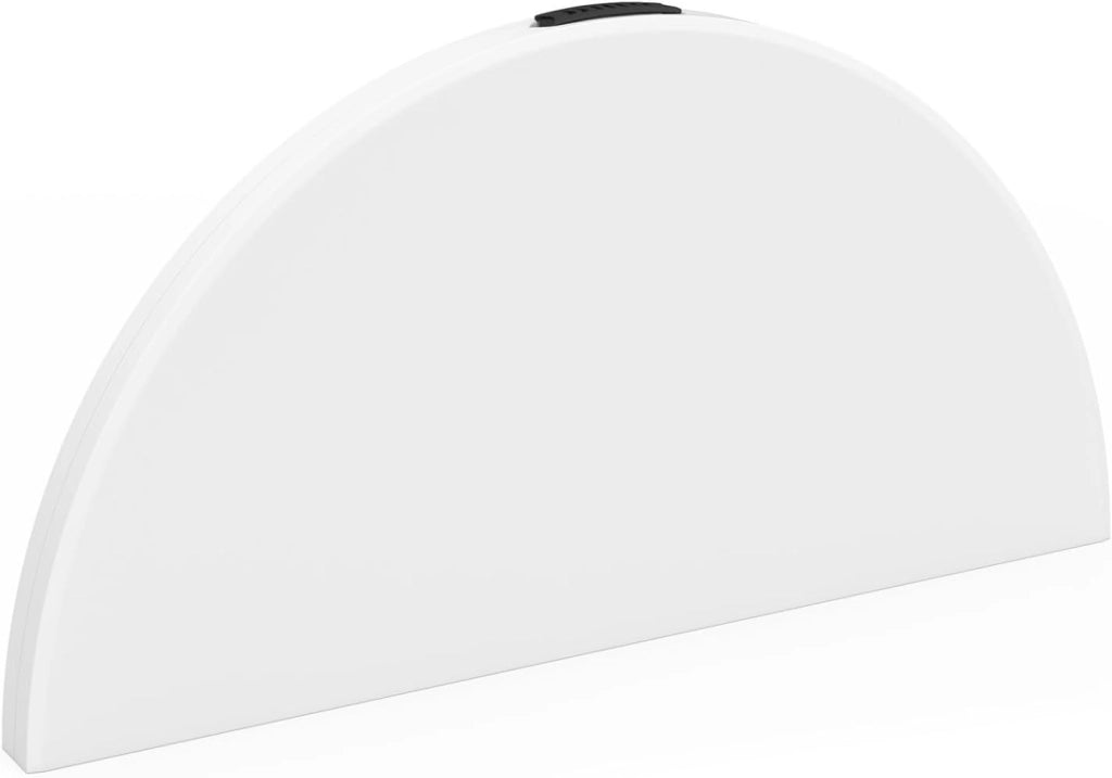 IDMarket - Tavolo rotondo pieghevole portatile da 122 cm per il campeggio o il divertimento con copertura bianca