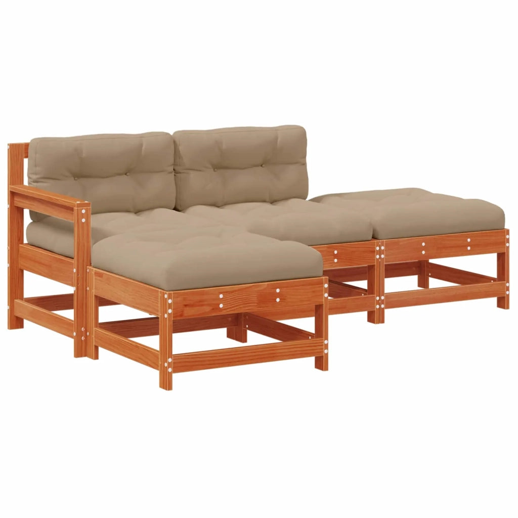 Set Lounge da Giardino 4 pcs Marrone Cerato 3418114