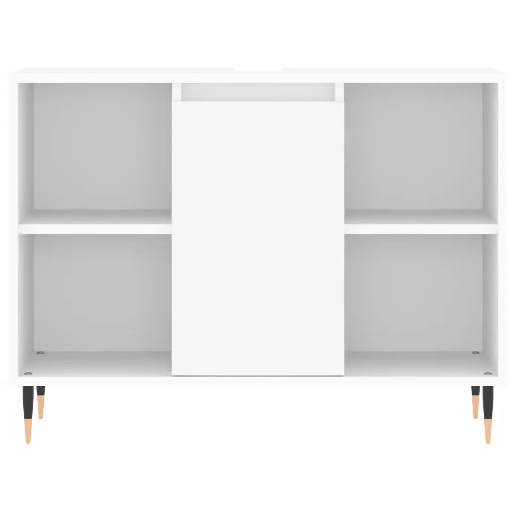 Set Mobili da Bagno | Armadio da bagno 3 pz Bianco in Legno Multistrato