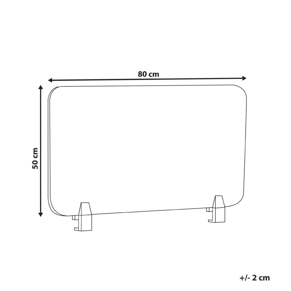 Pannello Divisorio da Scrivania Bianco Sporco in PET con Rivestimento in Tessuto 80 x 50 cm Schermo Acustico per Ufficio e Home Office