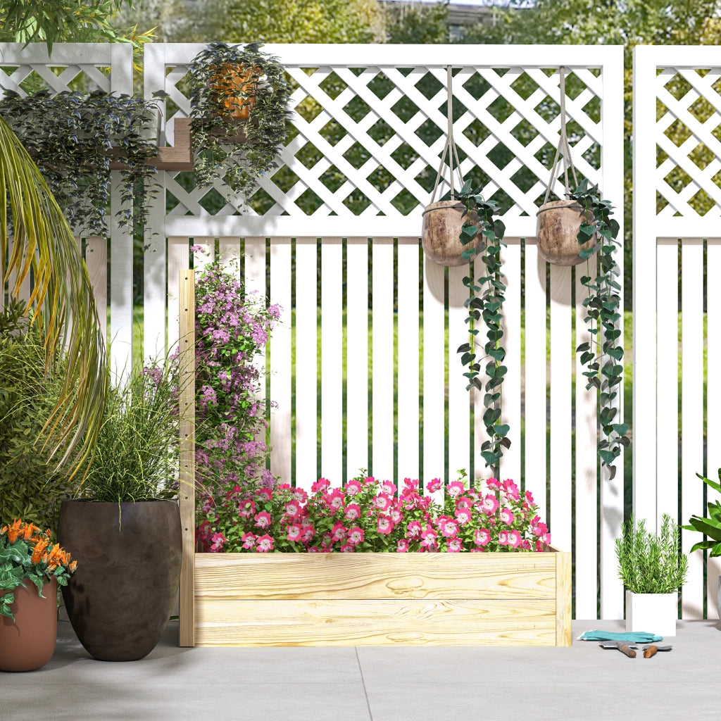 Fioriera con graticcio da giardino ¨C Xylo ¨C legno effetto naturale 115x60x110 cm