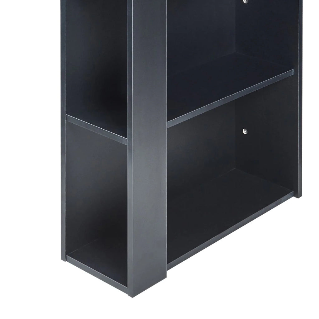Tavolo da bar con 3 ripiani 120x60x106 cm effetto noce nero 03_0010989