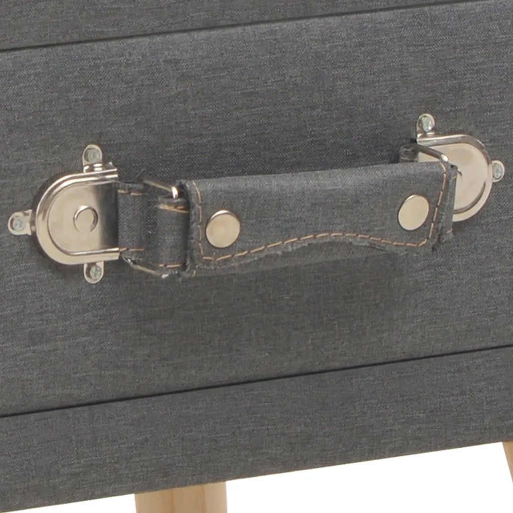 Comodino Grigio Scuro 40x35x40 cm in Tessuto 247535