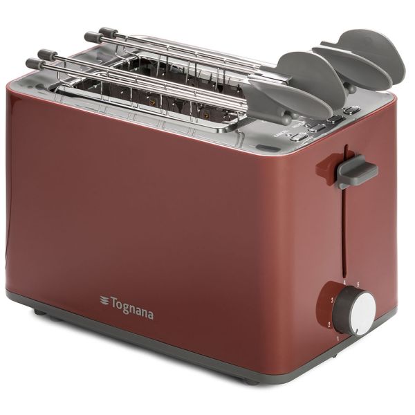 Tostapane elettrico Con pinze Rosso Mela  Plastica-Acciaio Inox Rosso