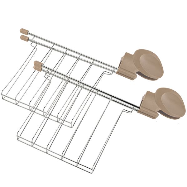 Tostapane Elettrico con Pinze Champagne  Plastica-Acciaio Inox Beige