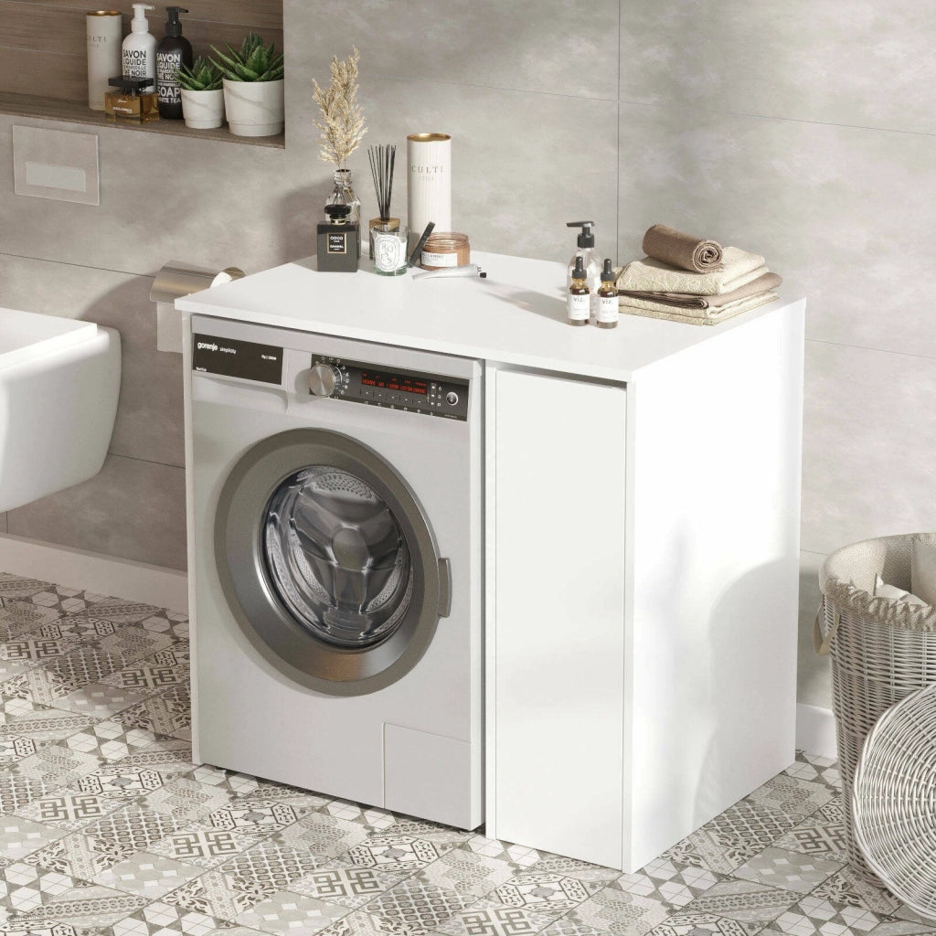Emile, Mobile Sottolavabo Apertura Scorrevole, 94x60x88h cm Bianco