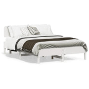Letto matrimoniale | Letto per adulti | Giroletto senza Materasso Bianco 140x200 cm Legno Massello Pino