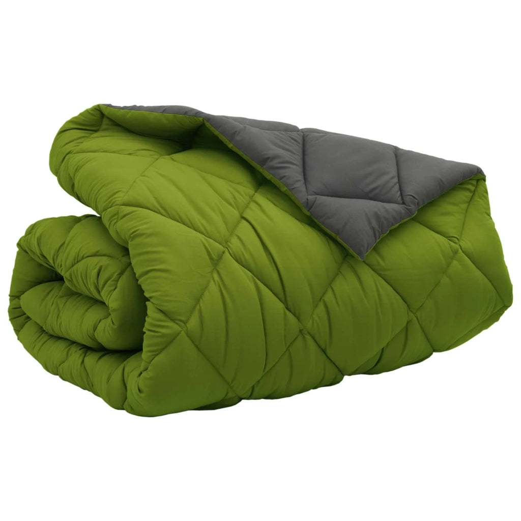Piumone | Duvet Invernale Verde e Antracite 220 x 260 cm Microfibra