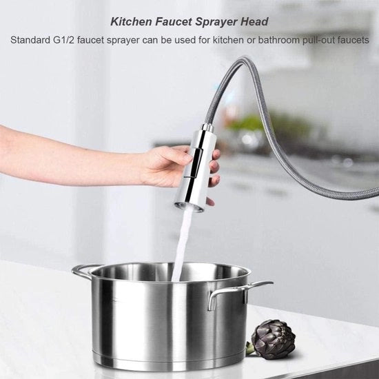 Testa di spruzzo estraibile per doccia - Testa di rubinetto per getto d'acqua da contropiano - Sostituzione testa di rubinetto da cucina.