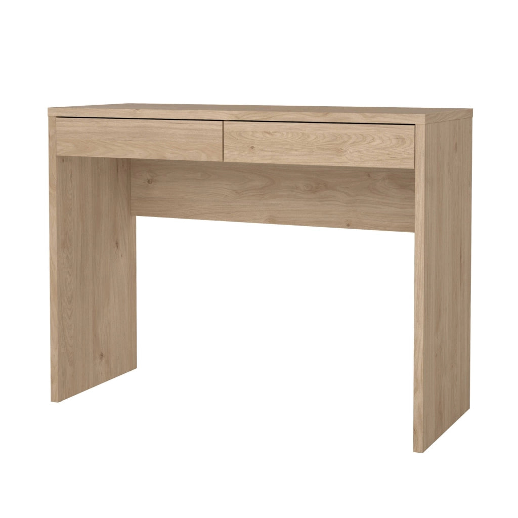 Scrivania Acero, Scrittoio multiuso, Tavolo per ufficio porta PC, Piano di lavoro, 100x40 h77 cm, Rovere