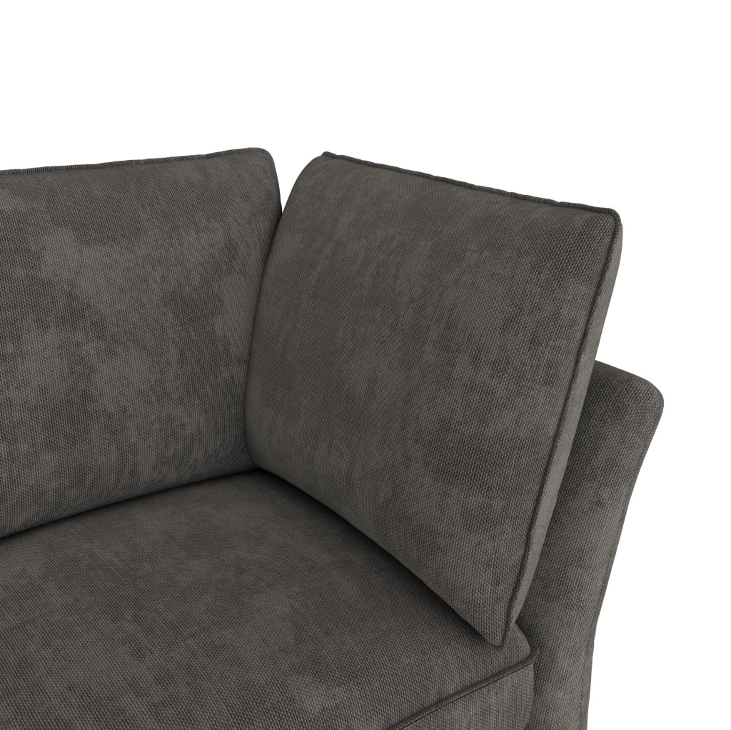 Divano modulare 6 posti a U/L con 2 pouf contenitore grigio