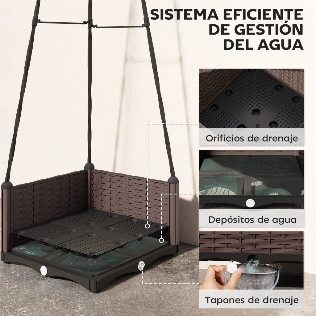 Fioriera con griglia metallica per piante rampicanti ¨C zephmum ¨C 40x40x175 cm