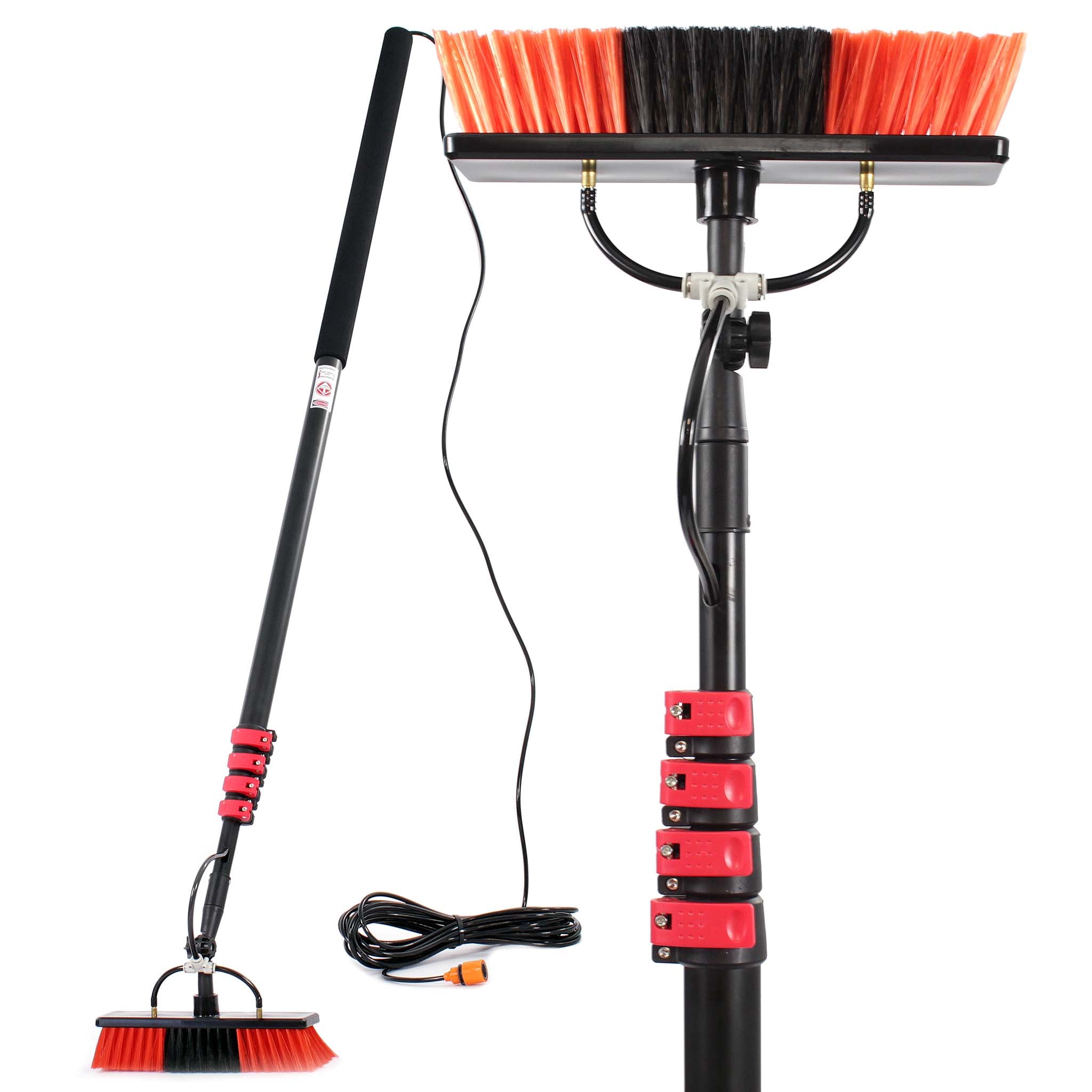 Spazzola telescopica per lavaggio 7 m con erogazione d'acqua Pulizia finestre e pannelli solari