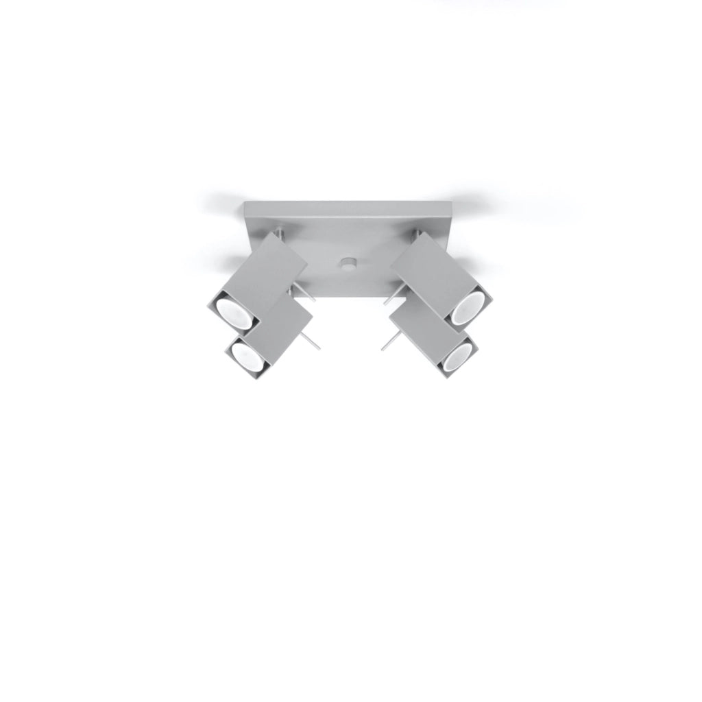 Plafoniera BRAVEA quadrata 4 luci GU10 grigio Pure Lume