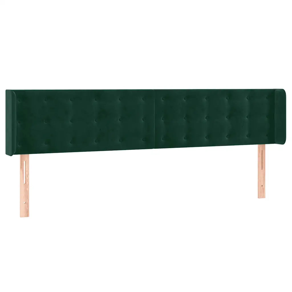 Testiera a LED-Testata con LED Verde Scuro 163x16x78/88 cm in Velluto 113430