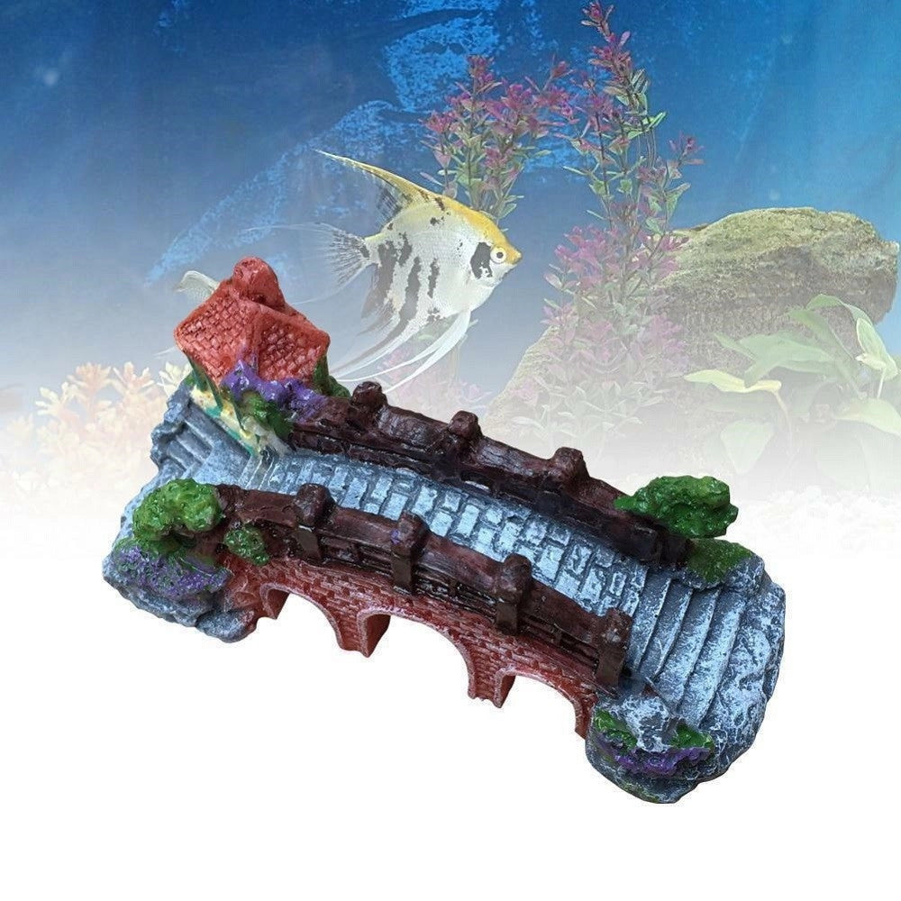 Trade Shop - Decorazione Per Acquario Ponte Subacqueo Resina Pesci Acqua Ornamento Vasca -