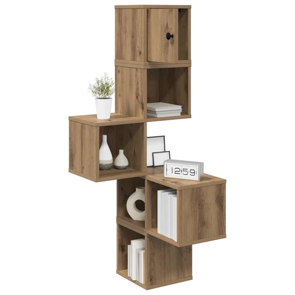Mensola Angolare da Parete Rovere Artigianale 48 x 48 x 120 cm 8012235