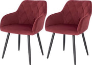 Set di 2 divani da sala da pranzo in velluto - moderni & eleganti - imbottitura morbida - forma ergonomico - struttura solida - stile inconfutabile - bordeaux
