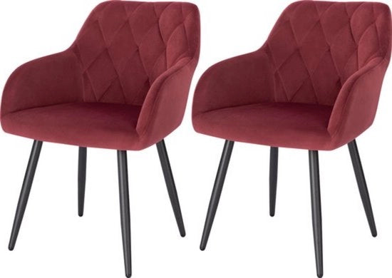 Set di 2 divani da sala da pranzo in velluto - moderni & eleganti - imbottitura morbida - forma ergonomico - struttura solida - stile inconfutabile - bordeaux
