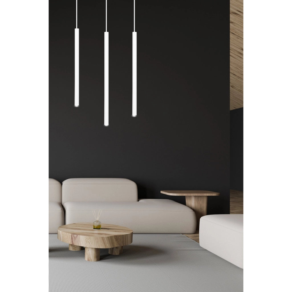 Lampada a sospensione Selter in acciaio bianco opaco
