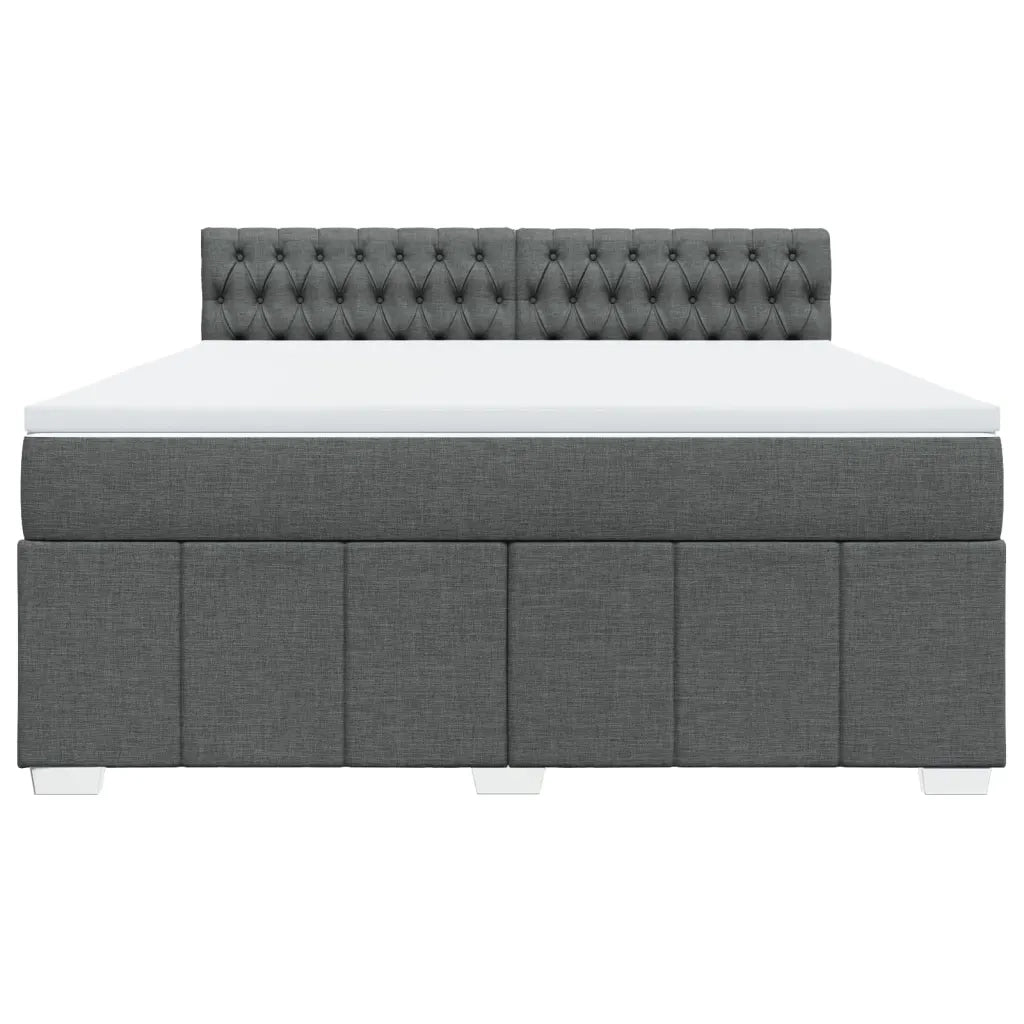 Giroletto a Molle con Materasso Grigio Scuro 180x200 cm Tessuto