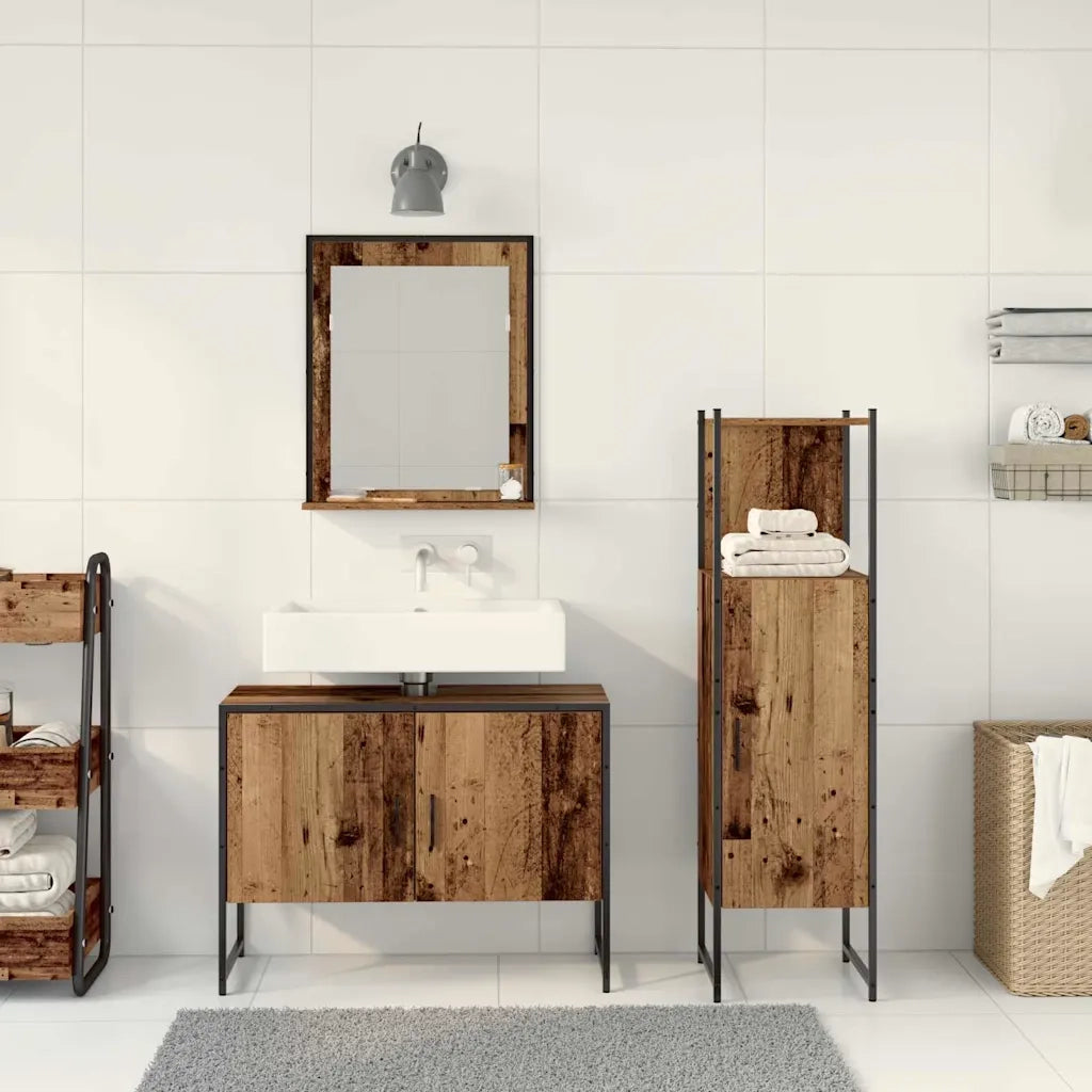Set di mobili per il bagno 3 pcs Marrone Legno multistrato 3334374